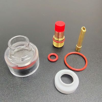 WP-17/18/26 Шампанское 3,2 мм Tig Nozzle Большой комплект с адаптером для TIG сварки кварца