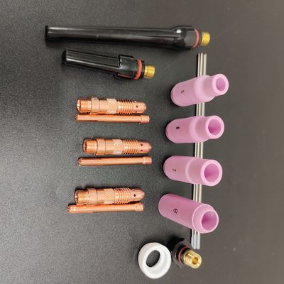 Верхний WP17 18 26-10N 17Kit Газовая линза Алюминиевая сосна Задняя чашка TIG Сварные аксессуары Комплект воздухоохлаждение