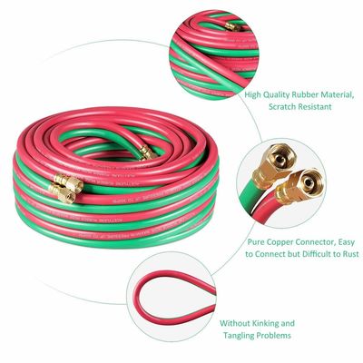 1.63KGS Мягкий шланг 25 футов 1/4 дюйма B фитинги 800PSI оксиацетиленовый двойной тип T класс R класс сварный шланг