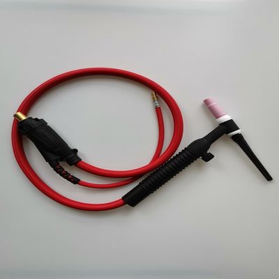 WP-26V-R 35-70 EU Plug TIG Torch kit Воздушно-охлаждаемый сварочный пистолет с газовым клапаном 200A Черный Красный