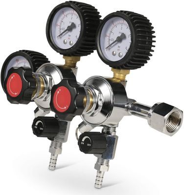Размер нитки W21.8 G5/8 Двойной габаритный регулятор CO2 для пивного бочка и резервуара с CO2