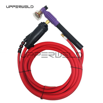WT125F TIG сварный факел с красной кабельной стеклянной чашей и газовым линзой