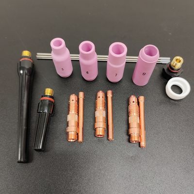 TIG Газовые линзы собирают Dysza Ceramiczna WP17 18 26 Кит с керамическими соплами для сварки