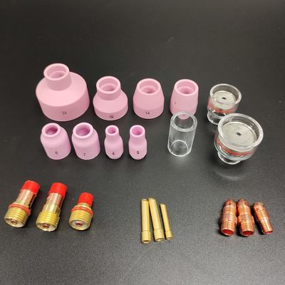 Воздух/вода охлажденный TIG сварный факел аксессуары комплект с тупыми газовыми линзами и стеклянный стакан