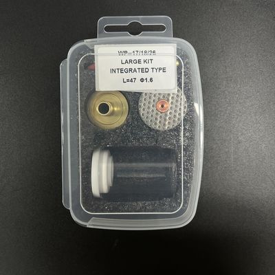 Wp17/18/26 Tig Torch Glass Cups Welding Kits с 1 кг верхней прямой стеклянной соплами 47 мм
