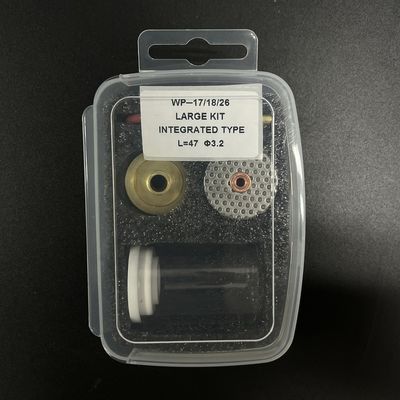 Wp17/18/26 Tig Torch Glass Cups Welding Kits с 1 кг верхней прямой стеклянной соплами 47 мм