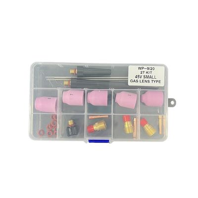 Розовый верхний слой 27PCS TIG Сварный факел аксессуары 53N Серия Керамическая сосна TIG Запчасти включают газовые линзы