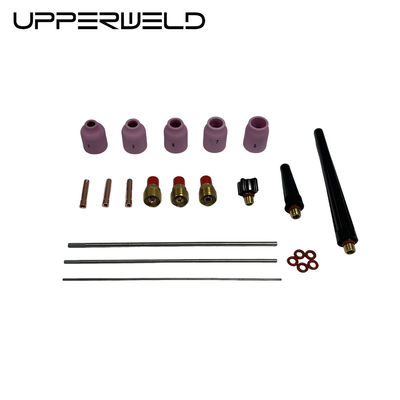 Розовый верхний слой 27PCS TIG Сварный факел аксессуары 53N Серия Керамическая сосна TIG Запчасти включают газовые линзы