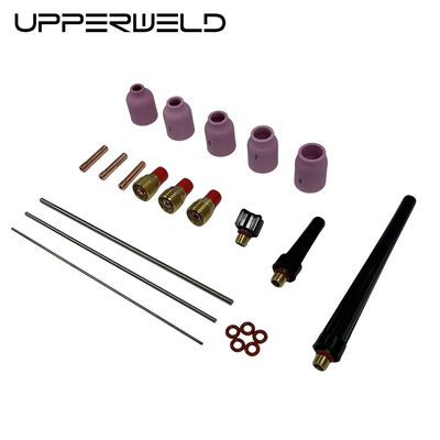 Розовый верхний слой 27PCS TIG Сварный факел аксессуары 53N Серия Керамическая сосна TIG Запчасти включают газовые линзы