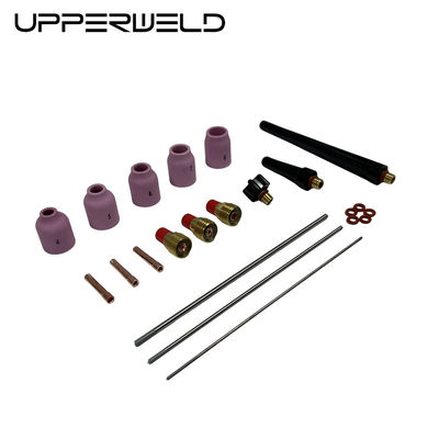 Розовый верхний слой 27PCS TIG Сварный факел аксессуары 53N Серия Керамическая сосна TIG Запчасти включают газовые линзы